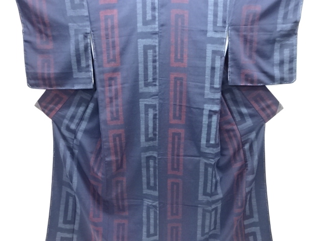 JAPANESE KIMONO / ANTIQUE TAISHO ROMANTIC GEOMETRIC PATTERN WOVEN KIMO